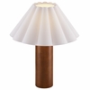 Flora Wood Table Lamp With Pleated Petal Shade in Walnut