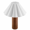 Flora Wood Table Lamp With Pleated Petal Shade in Walnut