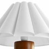 Flora Wood Table Lamp With Pleated Petal Shade in Walnut