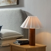 Flora Wood Table Lamp With Pleated Petal Shade in Walnut