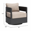 Foret Swivel Chair in Black