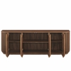 Fortitude 75" Curved Sideboard Storage Cabinet in Walnut