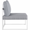 Fortuna Armless Outdoor Patio Sofa in White Gray