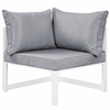 Fortuna Corner Outdoor Patio Armchair in White Gray
