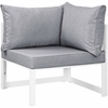 Fortuna Corner Outdoor Patio Armchair in White Gray