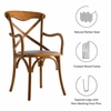 Gear Dining Armchair Set of 2 in Walnut