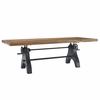 Genuine 96" Crank Adjustable Height Dining and Conference Table in Black Natural