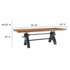 Genuine 96" Crank Adjustable Height Dining and Conference Table in Black Natural
