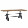 Genuine 96" Crank Adjustable Height Dining and Conference Table in Black Natural