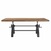 Genuine 96" Crank Adjustable Height Dining and Conference Table in Black Natural