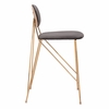 Georges Counter Stool Set of 2 in Gray & Gold