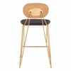 Georges Counter Stool Set of 2 in Gray & Gold
