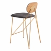 Georges Counter Stool Set of 2 in Gray & Gold