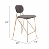 Georges Counter Stool Set of 2 in Gray & Gold