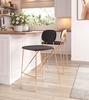 Georges Counter Stool Set of 2 in Gray & Gold