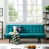 Glance Tufted Convertible Fabric Sofa Bed in Teal