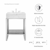 Gridiron 24" Bathroom Vanity in White Silver