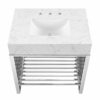 Gridiron 30" Bathroom Vanity in White Silver