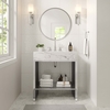 Gridiron 30" Bathroom Vanity in White Silver