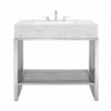 Gridiron 36" Bathroom Vanity in White Silver