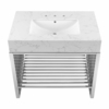 Gridiron 36" Bathroom Vanity in White Silver