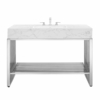 Gridiron Bathroom Vanity in White Silver