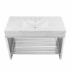 Gridiron Bathroom Vanity in White Silver