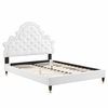 Gwyneth Tufted Performance Velvet Full Platform Bed in White
