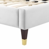 Gwyneth Tufted Performance Velvet Full Platform Bed in White