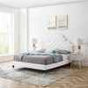 Gwyneth Tufted Performance Velvet Full Platform Bed in White