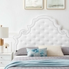 Gwyneth Tufted Performance Velvet Queen Platform Bed in White