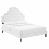 Gwyneth Tufted Performance Velvet Twin Platform Bed in White