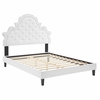 Gwyneth Tufted Performance Velvet Twin Platform Bed in White