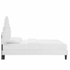 Gwyneth Tufted Performance Velvet Twin Platform Bed in White