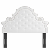 Gwyneth Tufted Performance Velvet Twin Platform Bed in White