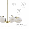 Hanna 8-Light Chandelier in Opal Gold