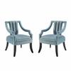 Harken Accent Chair Performance Velvet Set of 2 in Light Blue