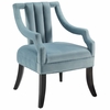 Harken Performance Velvet Accent Chair in Light Blue