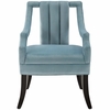 Harken Performance Velvet Accent Chair in Light Blue