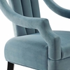 Harken Performance Velvet Accent Chair in Light Blue