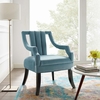 Harken Performance Velvet Accent Chair in Light Blue