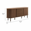 Harlan 67" Fluted Oval Sideboard Cabinet in Walnut