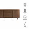 Harlan 67" Fluted Oval Sideboard Cabinet in Walnut