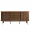 Harlan 67" Fluted Oval Sideboard Cabinet in Walnut