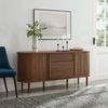 Harlan 67" Fluted Oval Sideboard Cabinet in Walnut