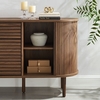 Harlan 67" Fluted Oval Sideboard Cabinet in Walnut