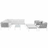 Harmony 10 Piece Outdoor Patio Aluminum Sectional Sofa Set in White White