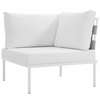 Harmony 5 Piece Outdoor Patio Aluminum Sectional Sofa Set in White White