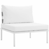 Harmony 5 Piece Outdoor Patio Aluminum Sectional Sofa Set in White White