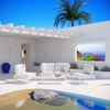 Harmony 5 Piece Outdoor Patio Aluminum Sectional Sofa Set in White White